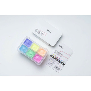 HIMI MIYA - Bộ Đặc biệt 6 Màu / 12 Màu Gouache - Màu vẽ Dạ Quang hoặc Ánh Kim loại Metallic 🎨🖼️🖌️ Set Gouache Mini 6/12