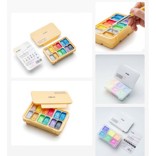 HIMI MIYA - Bộ Đặc biệt 6 Màu / 12 Màu Gouache - Màu vẽ Dạ Quang hoặc Ánh Kim loại Metallic 🎨🖼️🖌️ Set Gouache Mini 6/12