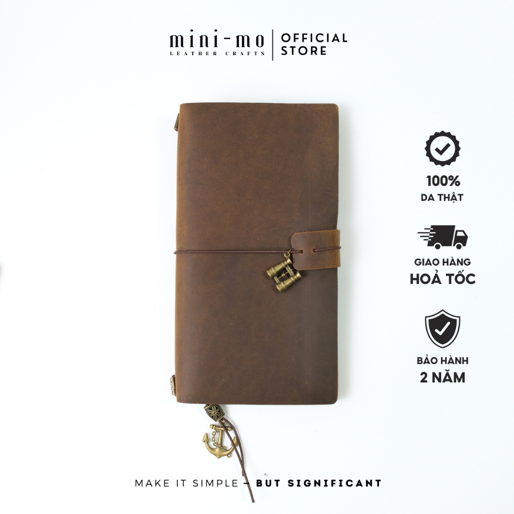 Bìa Sổ Tay Midori Journals MINI-MO Chất Liệu Da Bò Sáp Crazy Horse ...