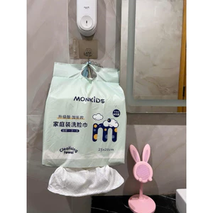 Khăn giấy rửa mặt dùng 1 lần monkids siêu dày siêu dai có móc treo tiện lợi