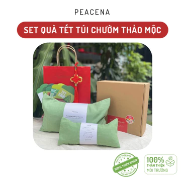 Set quà Tết [TÚI CHƯỜM 7 THẢO MỘC] hộp quà tết cho bố mẹ sức khoẻ, Đồng tâm kết may mắn, quà tết sang trọng, ý nghĩa