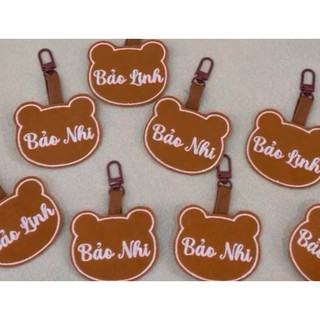 Name tag Treo Balo tên 2 mặt hình gấu, thỏ