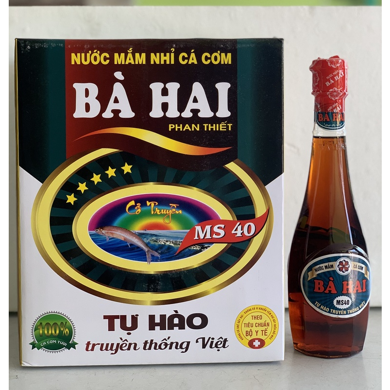 Thùng Chai Nhựa Nước Mắm Nhĩ Cá Cơm Bà Hai MS40 (6 x 500ml)