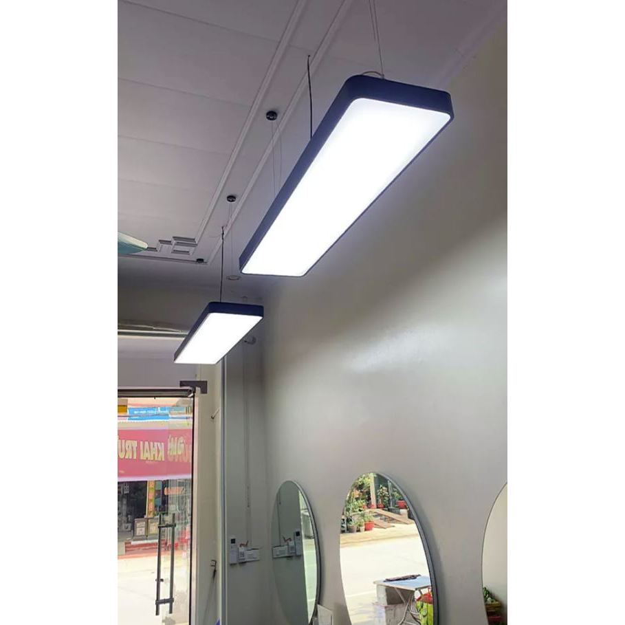 Ảnh Đèn máng thả Văn phòng MONSKY loại to bo góc và vuông góc 60w,  72W  1m2 vỏ đen BLACK 1