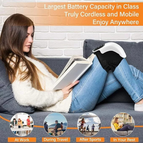Máy mát xa đầu gối không dây nhiệt hồng ngoại và rung giảm đau đầu gối khi bị sưng khớp cứng, dây chằng bị kéo căng