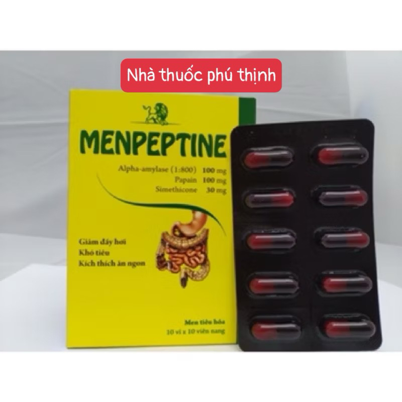 ✅[Chính hãng] Menpeptine, hỗ trợ đầy hơi, khó tiêu,date mới