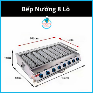 Bếp Gas Nướng Hồng Ngoại 4 6 8 Họng, Bếp nướng hàu và hải sản bằng gas dùng cho nhà hàng, quán ăn