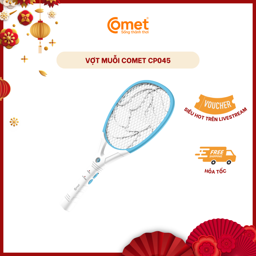 Ảnh Vợt Muỗi COMET CP045 2 Lớp Lưới Bắt Muỗi Hiệu Quả,Tiện Lợi Khi Sử Dụng 1