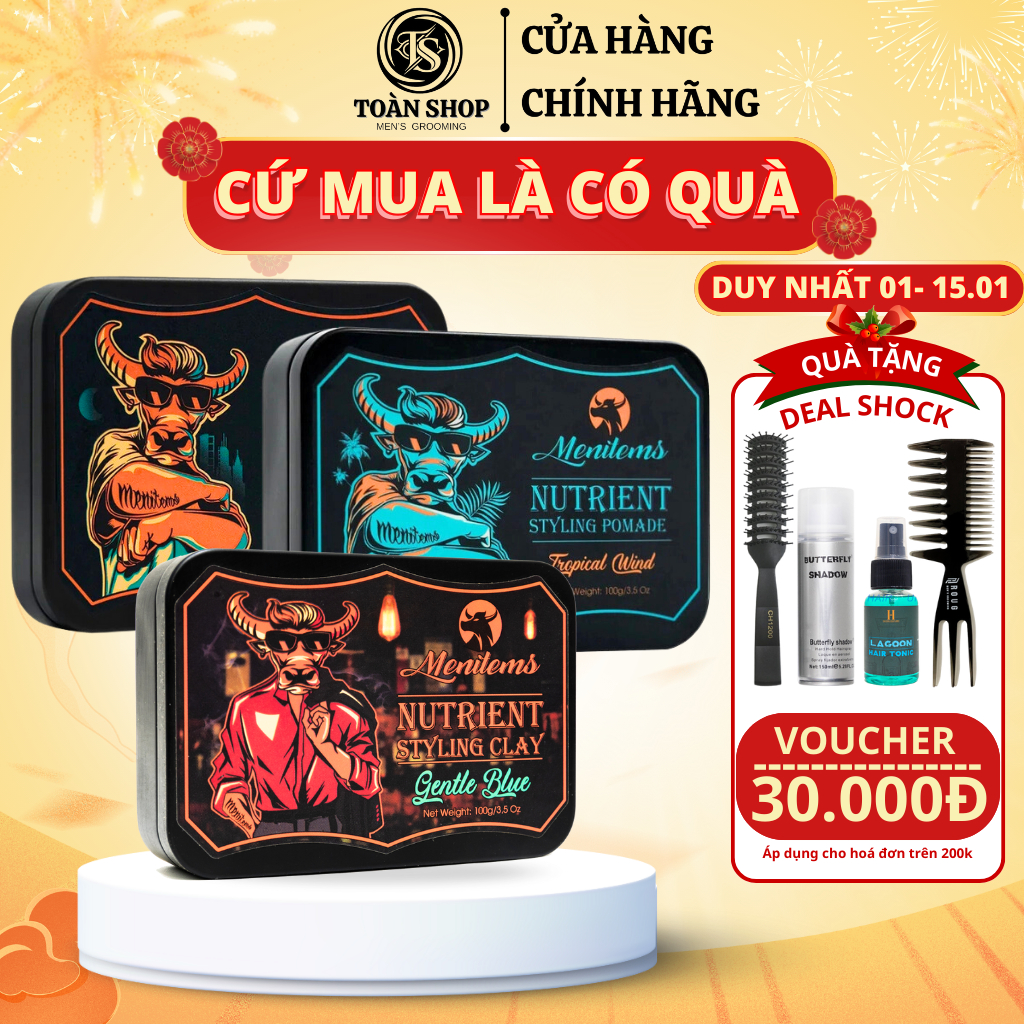 Sáp Vuốt Tóc Menitems Perfect Night, Tropical Wind, Styling Clay ...