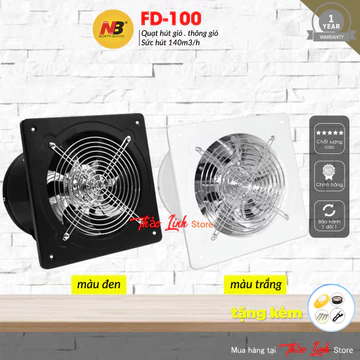 Quạt hút gió , hút gió nhà bếp , nhà tắm , nhà vệ sinh - FD-100 màu trắng