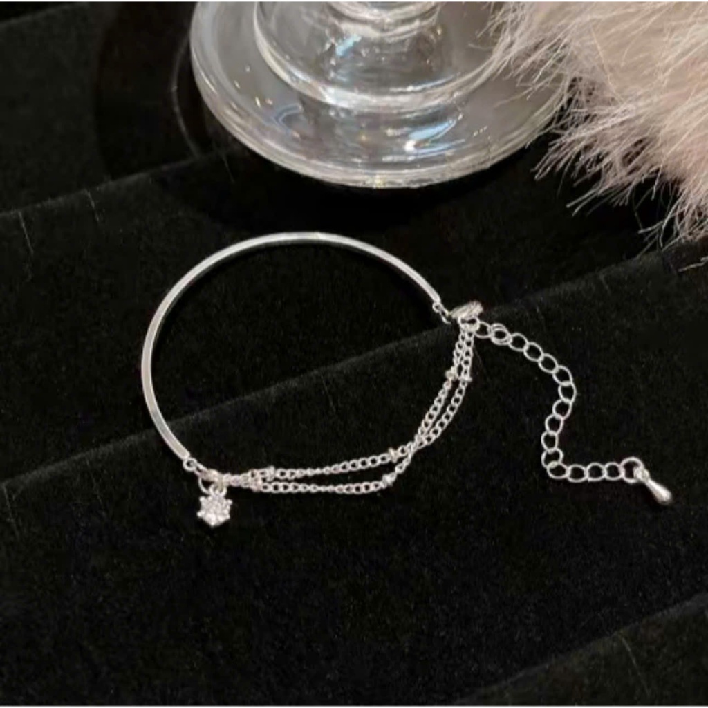 Vòng tay đính đá pha lê cao cấp với họa tiết trái tim, bướm và charm độc đáo, tỏa sáng rực rỡ, phụ kiện thời trang