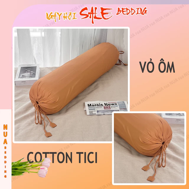 Vỏ Gối Ôm Màu Trơn Dây Rút Vải Mềm Mịn Áo Gối Ôm Bọc Kín Ruột Gối Ôm 20x60cm 35x100cm