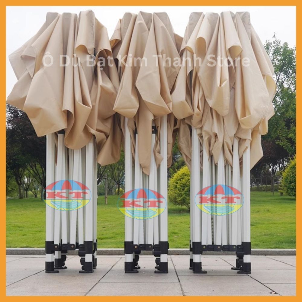 [Hàng Chuẩn - Màu Be] Nhà Bạt Di Động Gấp Gọn 3M X 3M; 2M x 2M Che Nắng Mưa Ngoài Trời, Khung Thép Sơn Tĩnh Điện