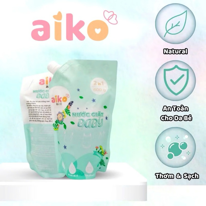 Ảnh . Nước giặt xả 2in1 AIKO an toàn cho bé - Túi 600g 2