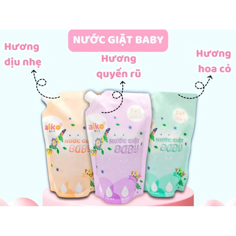 Ảnh . Nước giặt xả 2in1 AIKO an toàn cho bé - Túi 600g 1
