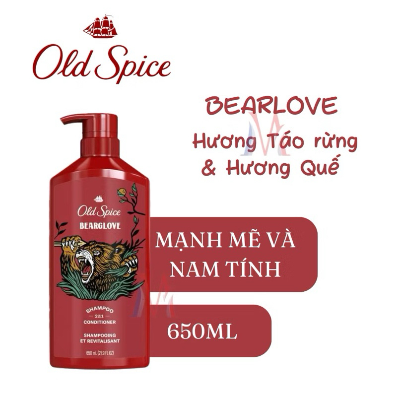 Ảnh Dầu gội & Xả 2in1 Old Spice Bearlove/Pure Sport/Think & Full hương nước hoa nam 650ml 3
