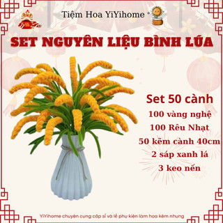 [TẶNG MÈO HOẶC ÔNG THẦN TÀI]Set Nguyên Liệu Làm Hoa Tết Đào,Mai, Quýt, Ly Kẽm Nhung Handmade Loại 1 Dày Mịn DIY Handmade