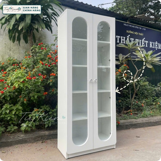 Tủ kệ sách cánh kính, tủ vòm decor (Đã Lắp Sẵn) Nội Thất Tiết Kiệm TUI190