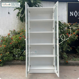 Tủ kệ sách cánh kính, tủ vòm decor (Đã Lắp Sẵn) Nội Thất Tiết Kiệm TUI190