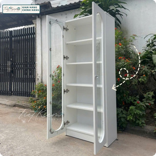 Tủ kệ sách cánh kính, tủ vòm decor (Đã Lắp Sẵn) Nội Thất Tiết Kiệm TUI190