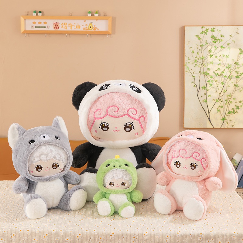 Gấu Bông Naifu Baby Three Tóc Cừu To 4000% Túi Mù Cosplay Thú Nhồi Bông Gấu Trúc Thỏ Hồng