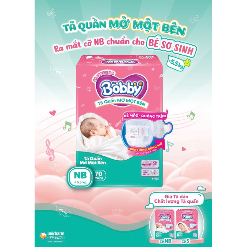[MỚI] Conbo 1bịchTã/bỉm quần Mở Một Bên Bobby Đầu Tiên Trên Thế Giới mua 3 tặng gấu ong