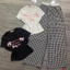 Set bộ áo croptop mix quần kẻ caro cạp trắng - Ba chiêc nơ