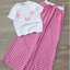 Set bộ áo croptop mix quần kẻ caro cạp trắng - Ba chiêc nơ