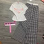 Set bộ áo croptop mix quần kẻ caro cạp trắng - Ba chiêc nơ