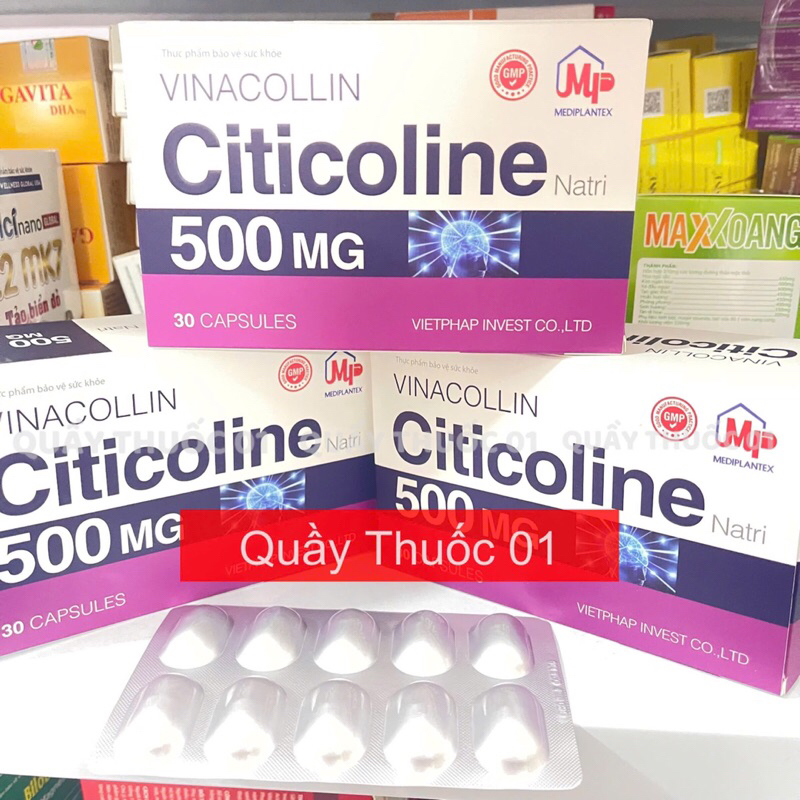 Viên uống VINACOLLIN - hộp 30 viên giúp bổ sung Citicolin 500mg giúp ...