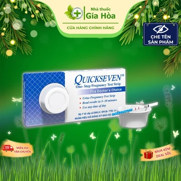 [CHÍNH HÃNG] Que thử thai / Dụng cụ test phát hiện thai sớm Quickseven (CHÍNH HÃNG - TANAPHAR) (Hộp 1 que) [CHE TÊN]