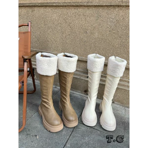 boot đùi cổ lông