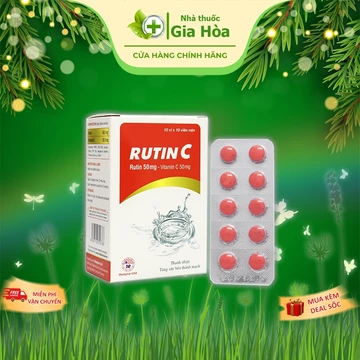 Rutin C (Vitamin C) Mediphar- Viên uống tăng sức bền thành mạch, trĩ, giảm xuất huyết, chảy máu cam, chảy máu chân răng