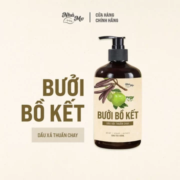 Dầu gội bưởi - bồ kết , dầu gội thảo dược thuần chay kích mọc tóc 500ml Nhà Mơ