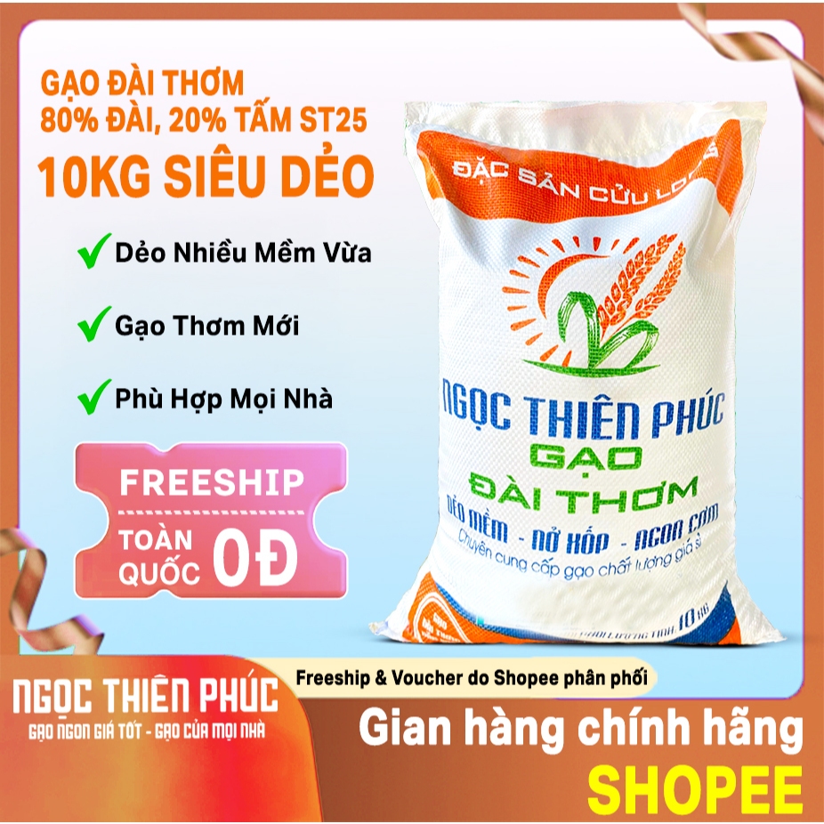 Gạo Đài Thơm Siêu Dẻo 10kg - 20% Tấm ST25, 80% Thơm Lài, Dẻo Nở Mềm Cơm ...