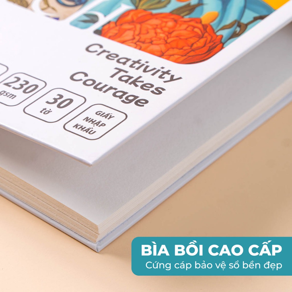 Sổ Vẽ Sketchbook 230GSM Van Gogh Giấy Có Vân, Không Kỵ Tẩy, Ăn Chì, Lên Màu Tốt, Sổ Vẽ Phác Thảo A4 A5 Bìa Cứng 30 Tờ