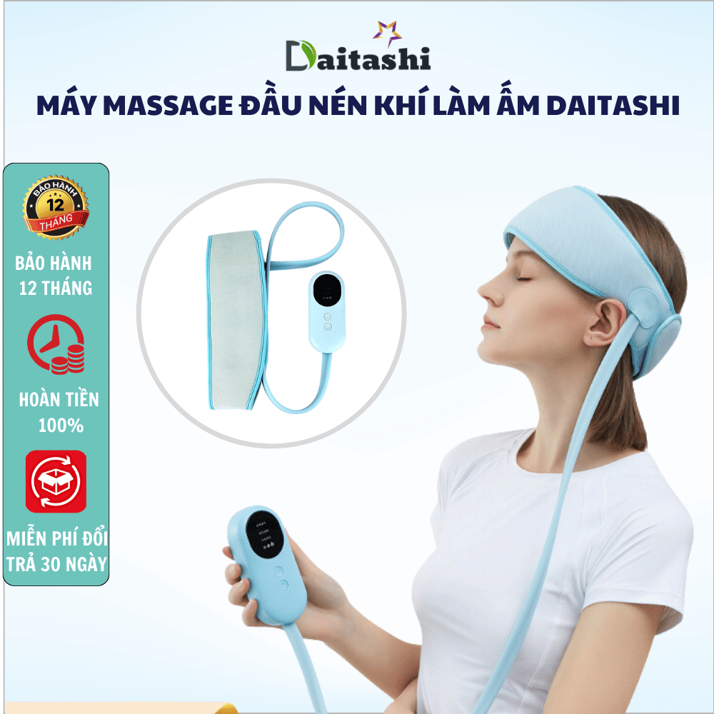 Máy massage đầu đai quấn DAITASHI DXT-2, mát xa nén khí gia nhiệt thư ...