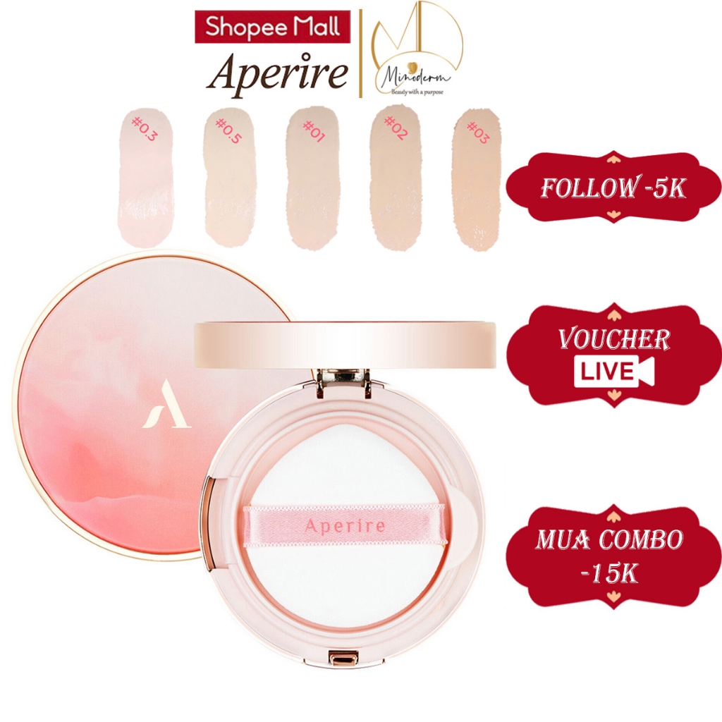 Ảnh Cushion Aperire Day Dream Cover SPF50+/PA++++ Phấn Nước Chống Nắng Che Phủ Hoàn Hảo Và Bảo Vệ Da Toàn Diện 13g 1