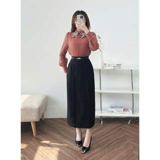 Chân Váy 𝐂𝐂𝐇𝐀𝐓 Dáng Suông Liin Chất Liệu Tuytsi Cao Cấp Sang Trọng 14CDS2033ST