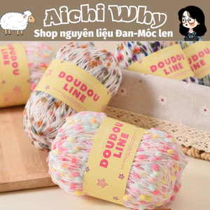 Sợi Pompom Dệt Kim Cầu Vồng dùng để chập len, sợi sơnin 50g/1c NSX: Xuefeier