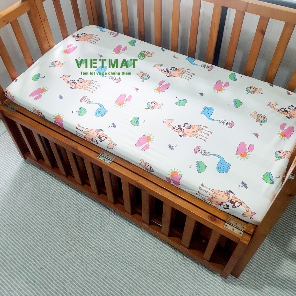 Ảnh Ga chống thấm cotton TILO bọc cũi, giường lau được, thoáng mát không nóng bí, không sột soạt 20 size 1