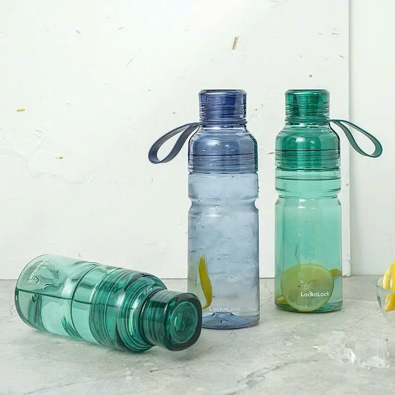 Bình nước nhựa Tritan LocknLock Sport Bottle ABF769 Xanh Dương 520ml tay cầm, chống rỉ nước - K-MALL