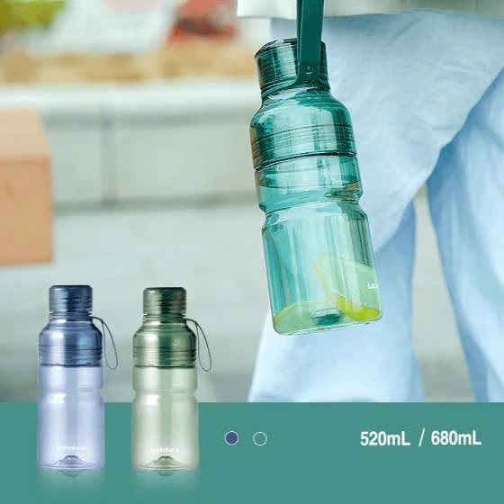 Bình nước nhựa Tritan LocknLock Sport Bottle ABF769 Xanh Dương 520ml tay cầm, chống rỉ nước - K-MALL