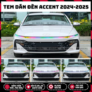 Tem dán đèn Accent 2024 - 2025. hyundai Accent dán Decal dán đèn trang trí xe Huyndai Accent chống nước, bền màu