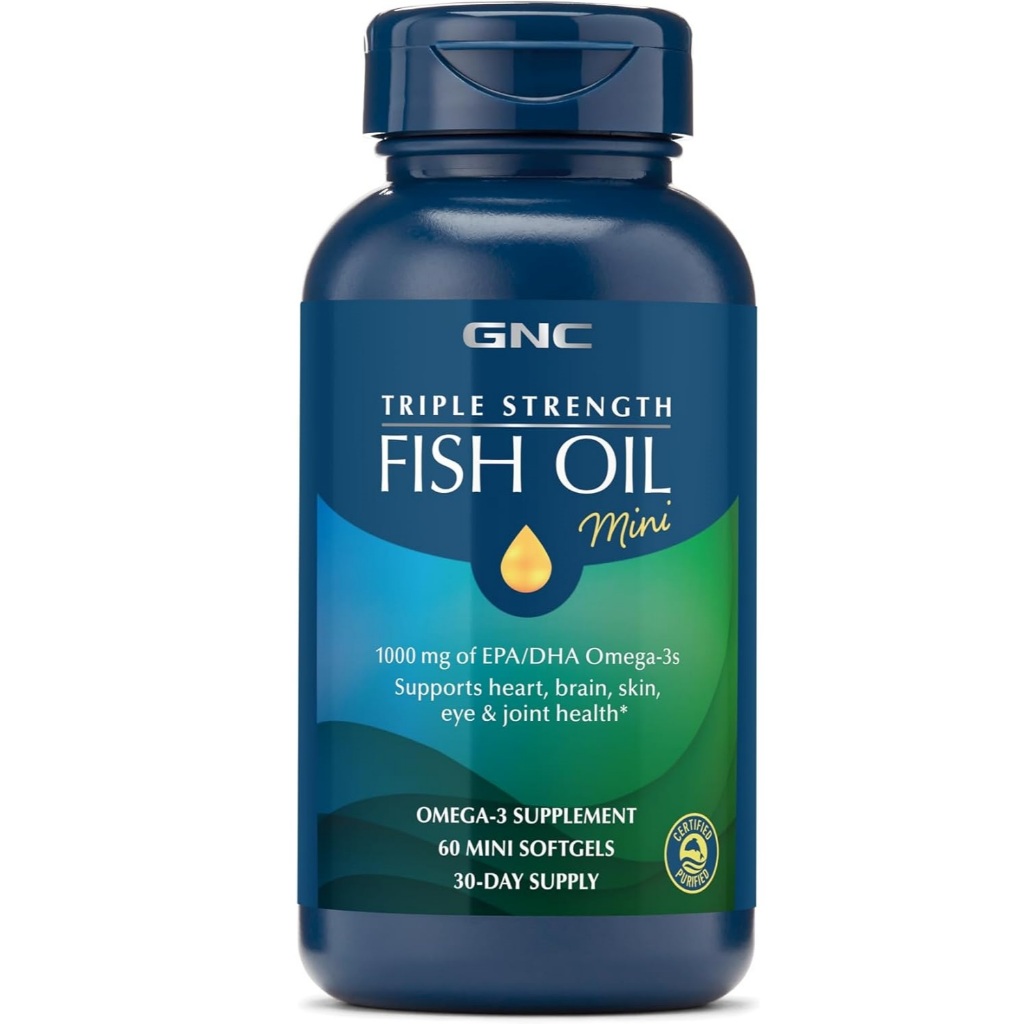 Thực phẩm bổ sung dầu cá GNC TRIPLE STRENGTH FISH OIL mini 1000mg 60 ...