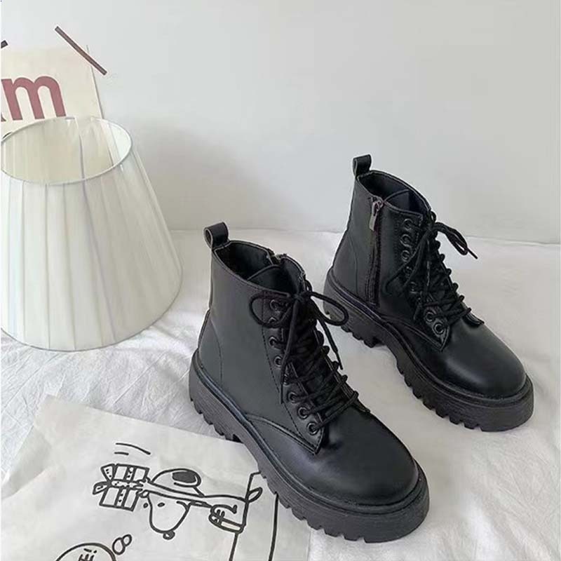 🔥Còn hàng🔥Giày nữ thời trang, bốt Martin nữ, thiết kế khóa kéo （ cỡ 35-42）