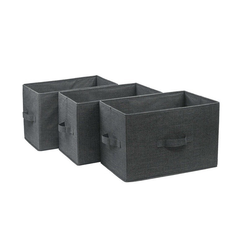 SET 3 Hộp Vải Đựng Quần Áo Có Tay Cầm Màu BE Và GHI Tiện Dụng