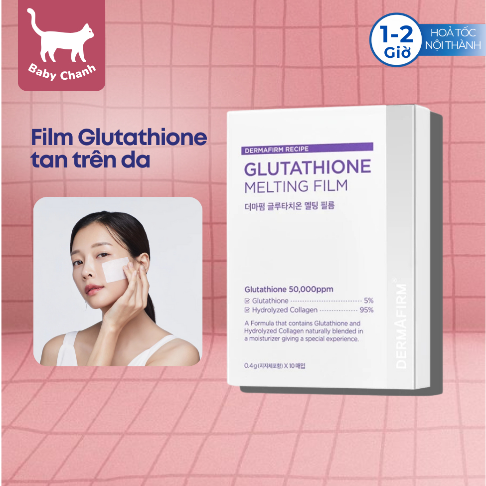 Film Glutathione tan chy trn da Dermafirm Glutathione Melting Film hp  0.4g x 10 ming h tr sng da n hi da | Shopee Vit Nam