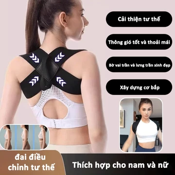 Đai chống gù lưng, hở vai, đai hỗ trợ thẳng lưng, đai chỉnh tư thế, đai định hình cơ thể có thể điều chỉnh
