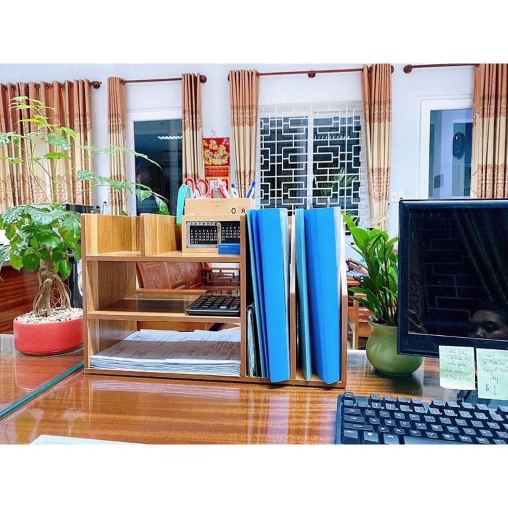 KỆ ĐA NĂNG VÀ MÁY TÍNH MÀU TRẮNG ĐỂ BÀN LÀM VIỆC TIỆN ÍCH